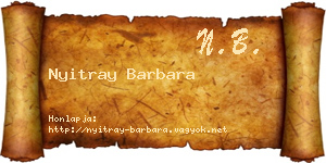 Nyitray Barbara névjegykártya